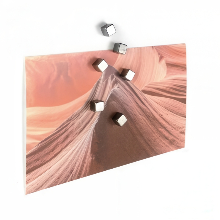 Magnets Superstrong, Set of 6, CUBE MEDIUM, 0,8 x 0,8 cm, Silver grey