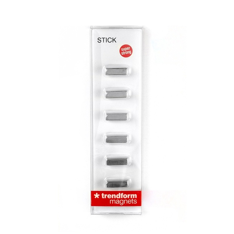 Magnets, strong, set of 6, MAGIC STICK, 0,5 x 0,5 x H 1,5 cm, Silver