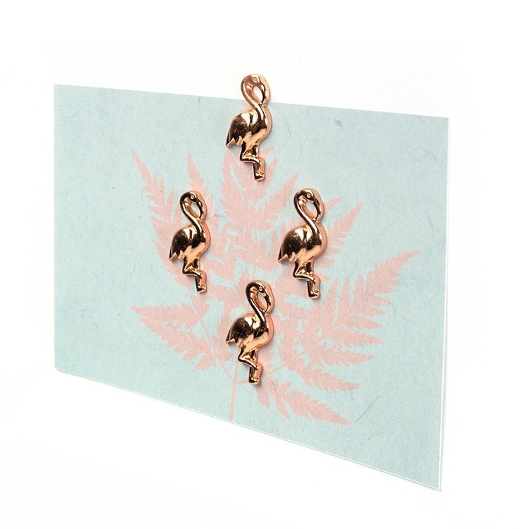 Magnets,Set of 4, FLAMINGO, Rose gold