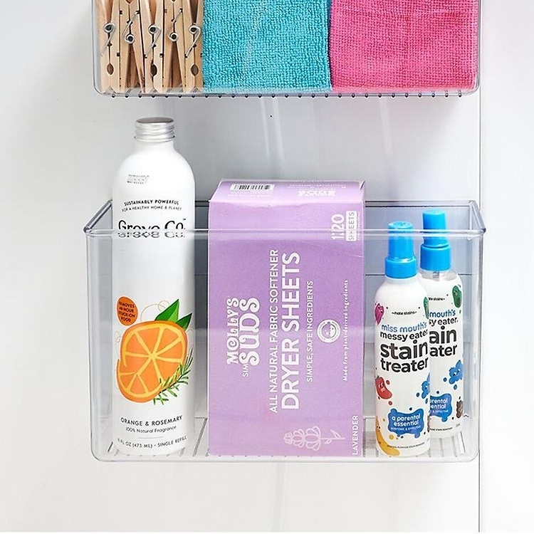 Wall Container, ID LARGE MAGNETIC BIN, 28 x 9 x H 16 cm, Transparent