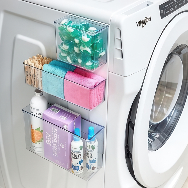 Wall Container, ID LARGE MAGNETIC BIN, 28 x 9 x H 16 cm, Transparent