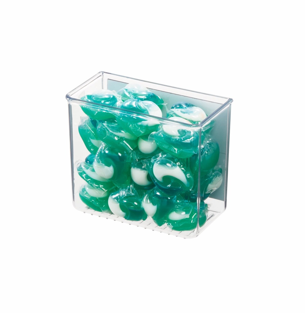Wall Container, ID SMALL MAGNETIC BIN, 15 x 7,5 x H 12.5 cm, Transparent