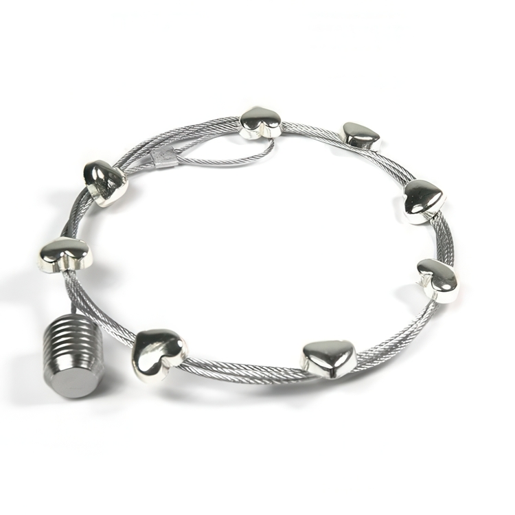 Magnetic card holder, SWEETHEART, 150 cm, Silver