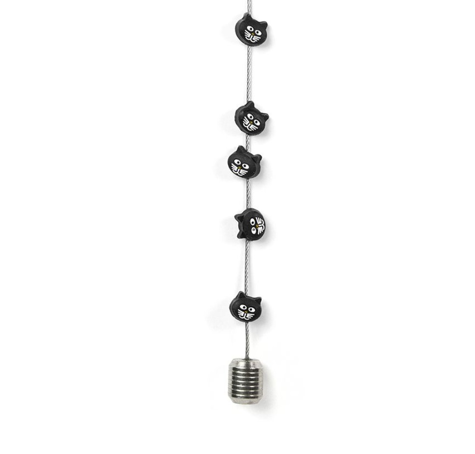 Photo Holder, Magnetics, KITTY CAT, H 150 cm, Silver / Black
