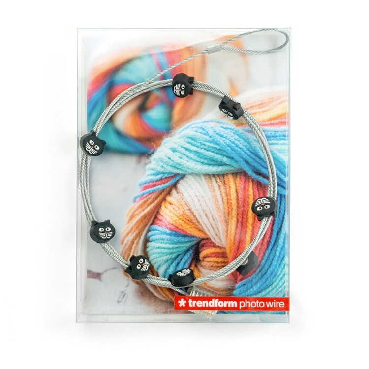 Photo Holder, Magnetics, KITTY CAT, H 150 cm, Silver / Black