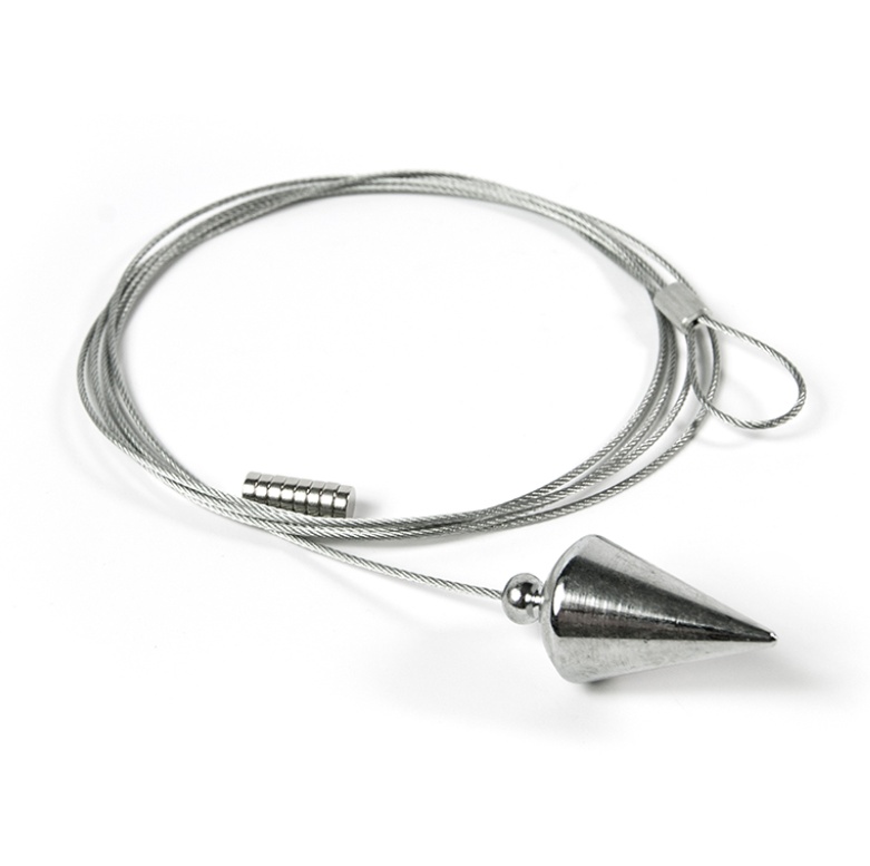 Magnetic card holder, STEELY FRANK, 150 cm, Silver