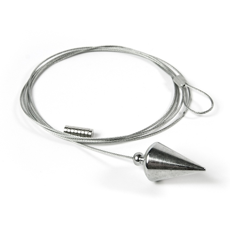Magnetic card holder, STEELY FRANK, 150 cm, Silver