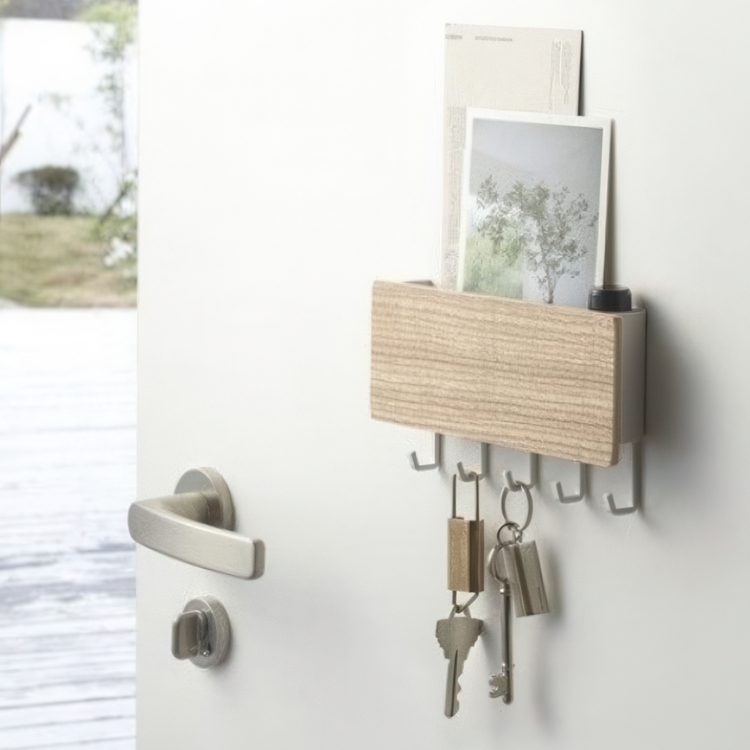 Magnetic Key Hook and Holder, RIN, Yamazaki, White / Natur