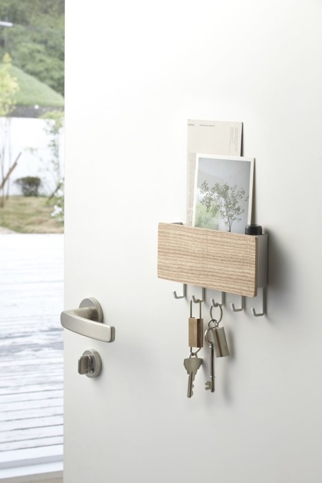 Magnetic Key Hook and Holder, RIN, Yamazaki, White / Natur