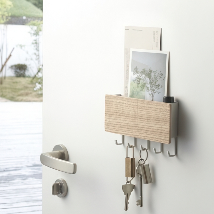 Magnetic Key Hook and Holder, RIN, Yamazaki, White / Natur