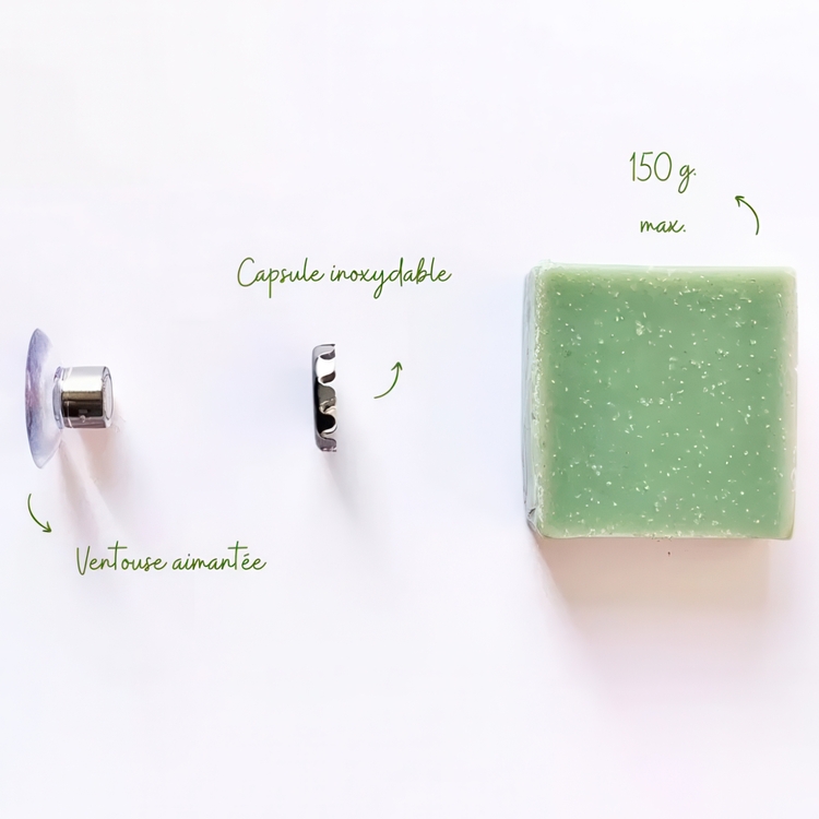 Soap Holder with suction cup, MINIMALISTE PORTE SAVON, Ø 3,5 cm, Silver