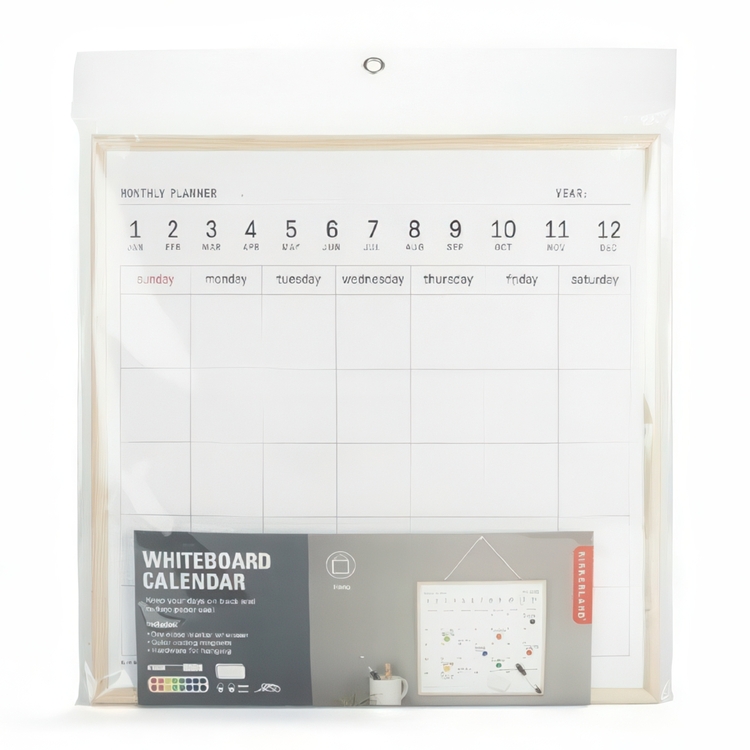 Magnetic whiteboard, MONTHLY PLANNER, 34 x H 34 cm, White