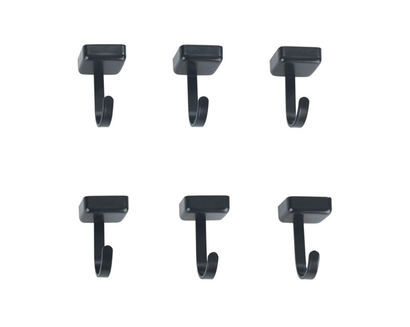 Magnetic under the shelf hooks , Set of 6, JET, 2 x 2 x H3,9 cm, Black