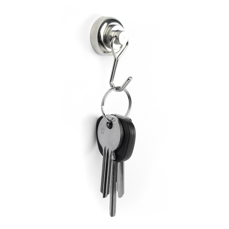 Magnetic swivel hook, Set of 2, TWISTER, Ø 2,5 cm x 4,2 cm, Stainless steel