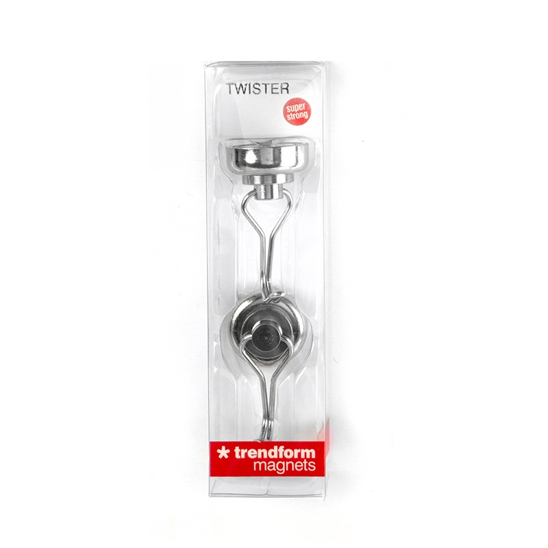 Magnetic swivel hook, Set of 2, TWISTER, Ø 2,5 cm x 4,2 cm, Stainless steel