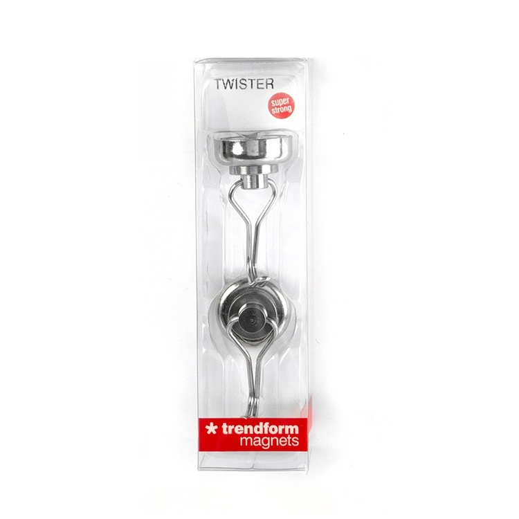 Magnetic swivel hook, Set of 2, TWISTER, Ø 2,5 cm x 4,2 cm, Stainless steel