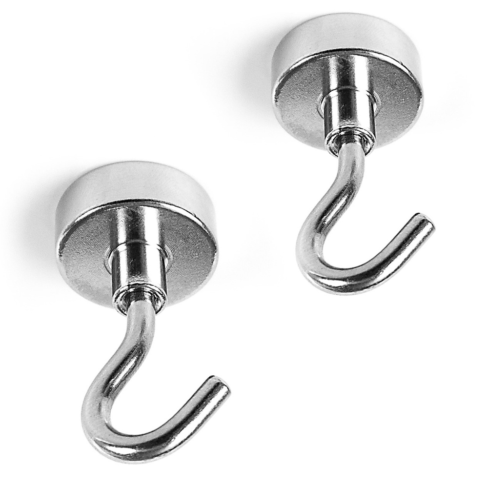 Magnetic Hooks, Set of 2, HOOK, Ø 2 x H 3,3 cm, Stainless steel