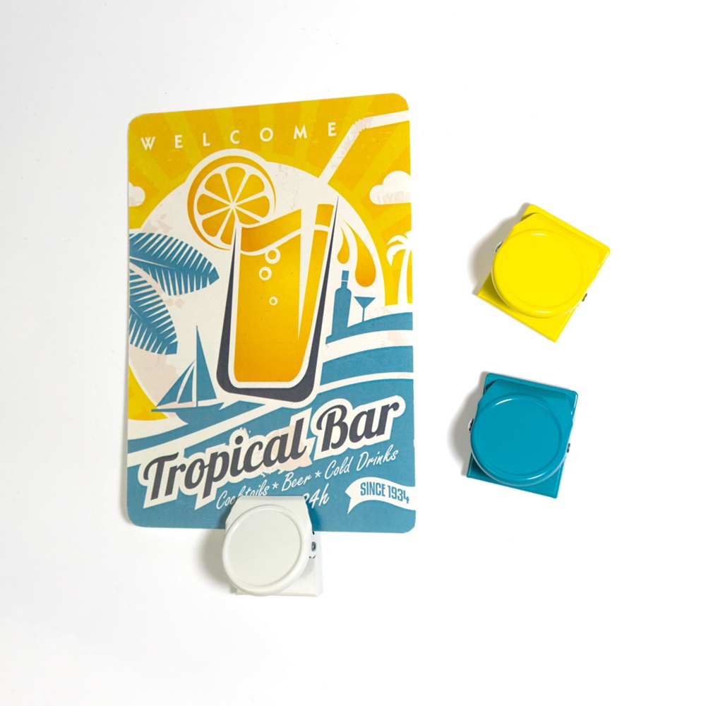 Magnetic clips, Set of 3, COLOR CLIP, 3 x 2,3 x H 3,5 cm, Mix