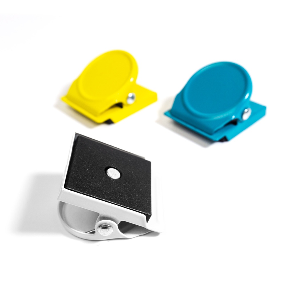 Magnetic clips, Set of 3, COLOR CLIP, 3 x 2,3 x H 3,5 cm, Mix