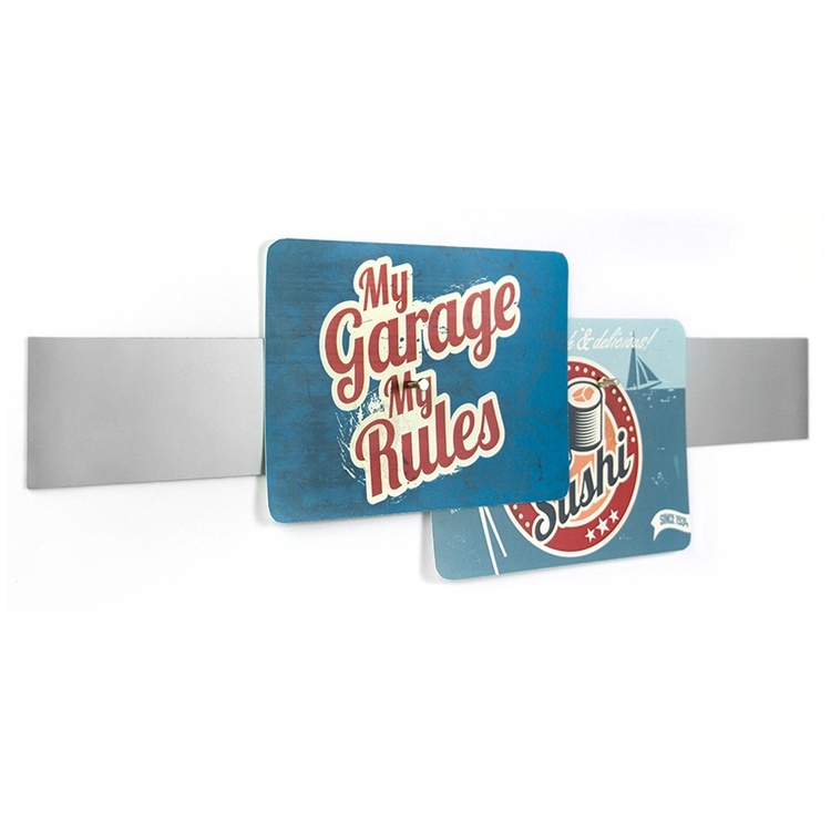 Magnetic strip, self-adhesive, ELEMENT FLEX, 40 x H 5 cm, Silver