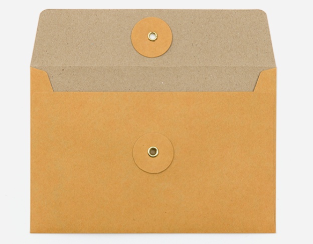 Envelopes with string, Set of 8, TRAVELER'S COMPANY KRAFT, 17 x H 11,5 orange