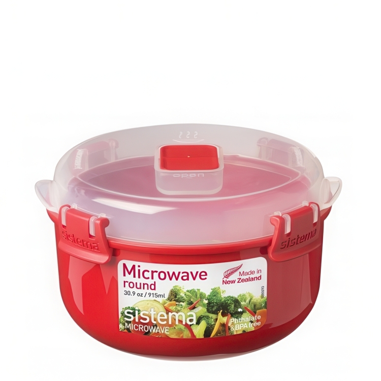 Lunch box, MICROWAVE ROUND, Ø15,6 x H 9,5 cm, Red