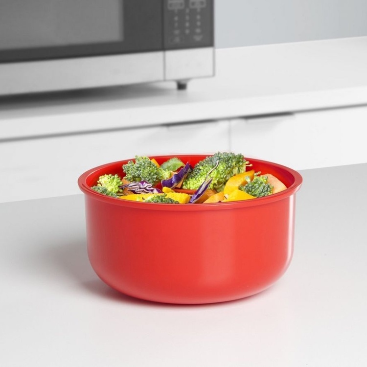 Lunch box, MICROWAVE ROUND, Ø15,6 x H 9,5 cm, Red