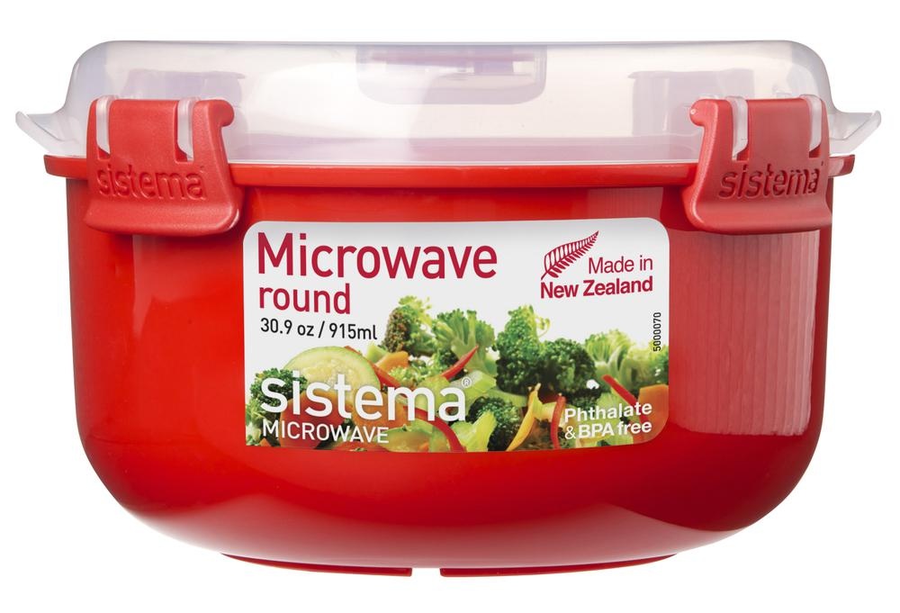 Lunch box, MICROWAVE ROUND, Ø15,6 x H 9,5 cm, Red