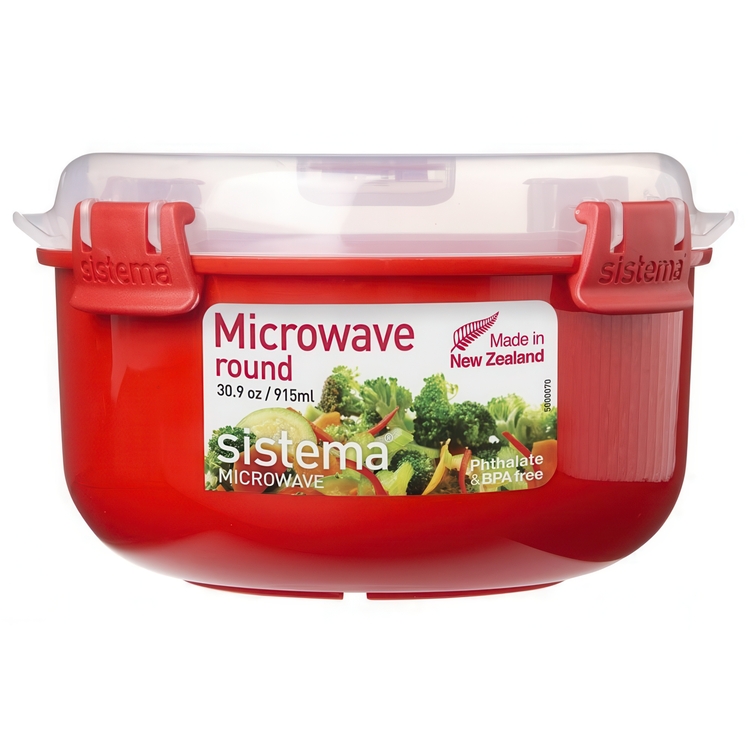 Lunch box, MICROWAVE ROUND, Ø15,6 x H 9,5 cm, Red