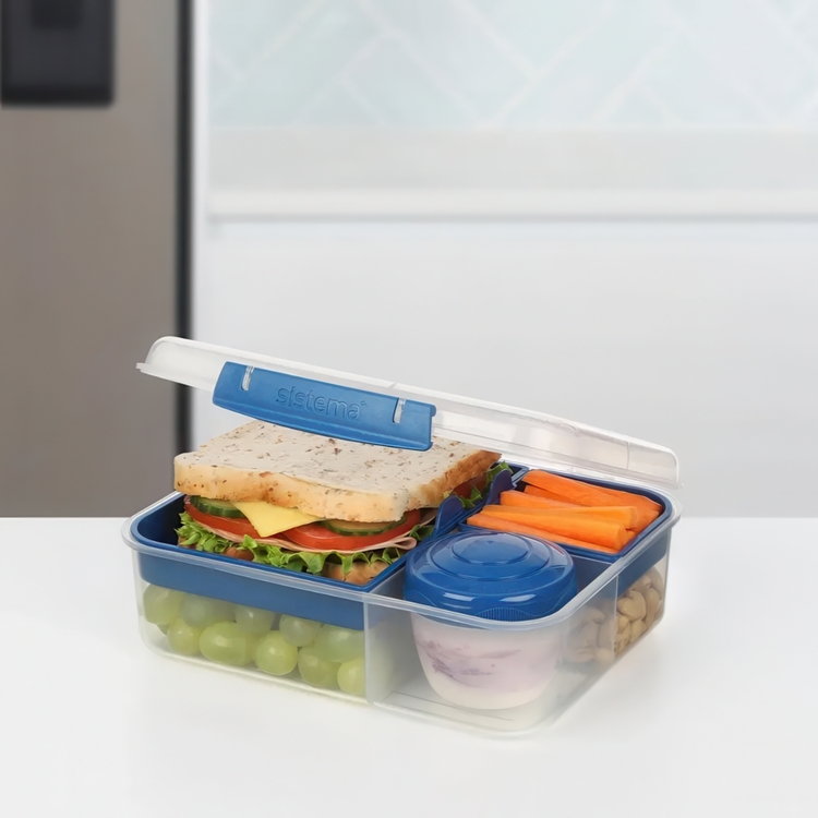 Lunch box with compartments, 1,65 L, SISTEMA BENTO TO GO