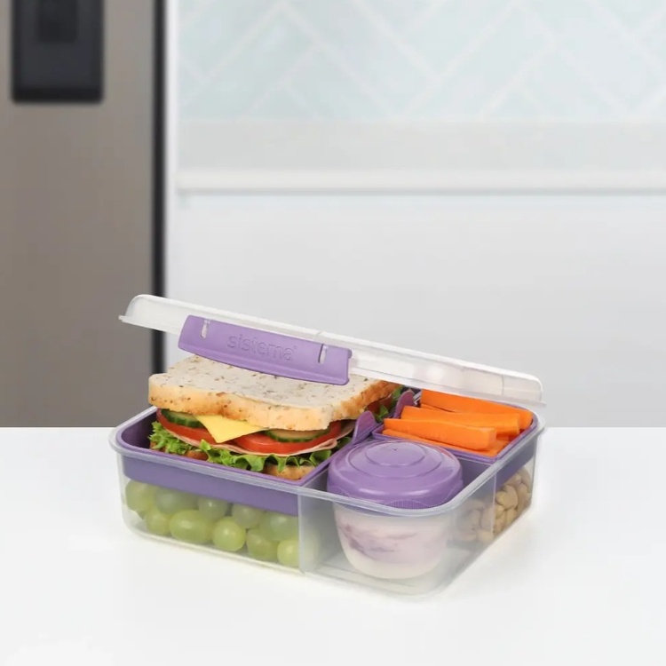 Lunch box with compartments, 1,65 L, SISTEMA BENTO TO GO