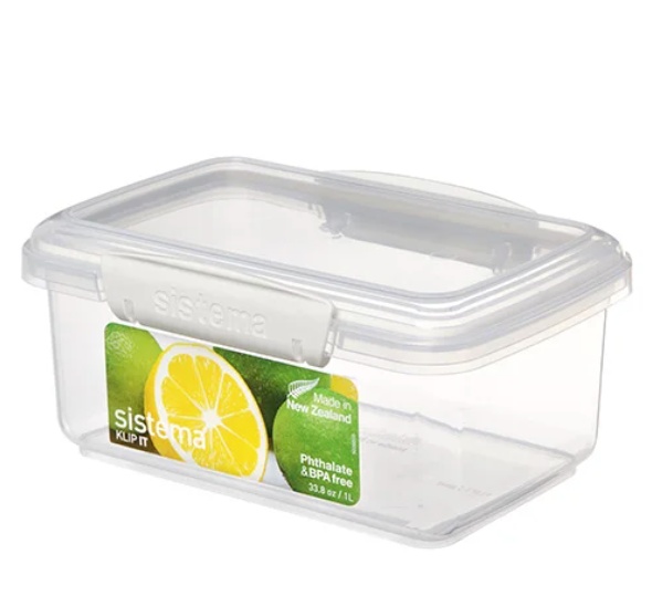 Lunch box,1 L, KLIP-IT, 17,5 x 12 x H 8 cm, Clear / White