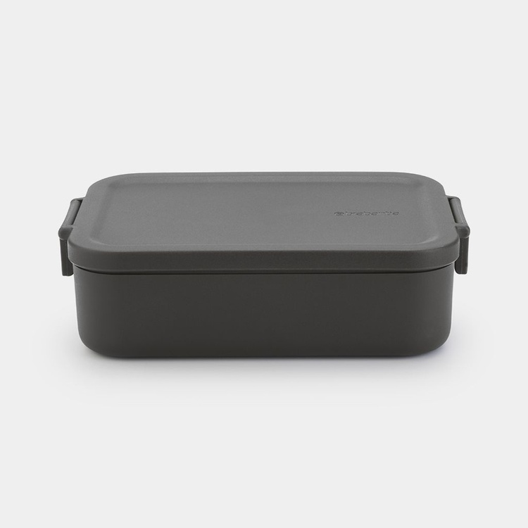 Food storage, 1,1 L, BRABANTIA MAKE & TAKE MEDIUM LUNCH BOX , 20 x 13,5 x H 5,5 cm, Dark grey