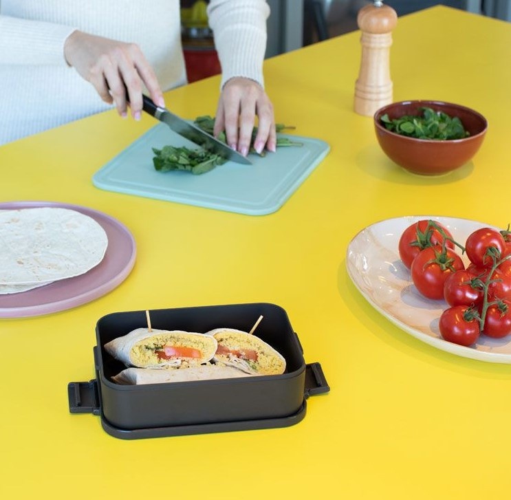 Food storage, 1,1 L, BRABANTIA MAKE & TAKE MEDIUM LUNCH BOX , 20 x 13,5 x H 5,5 cm, Dark grey
