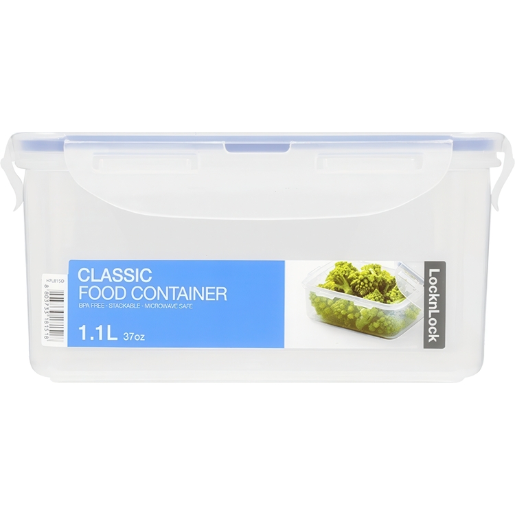 Food Box, 1,1 L, LOCK & LOCK, 18 x 13 x H 9 cm, Clear / Blue