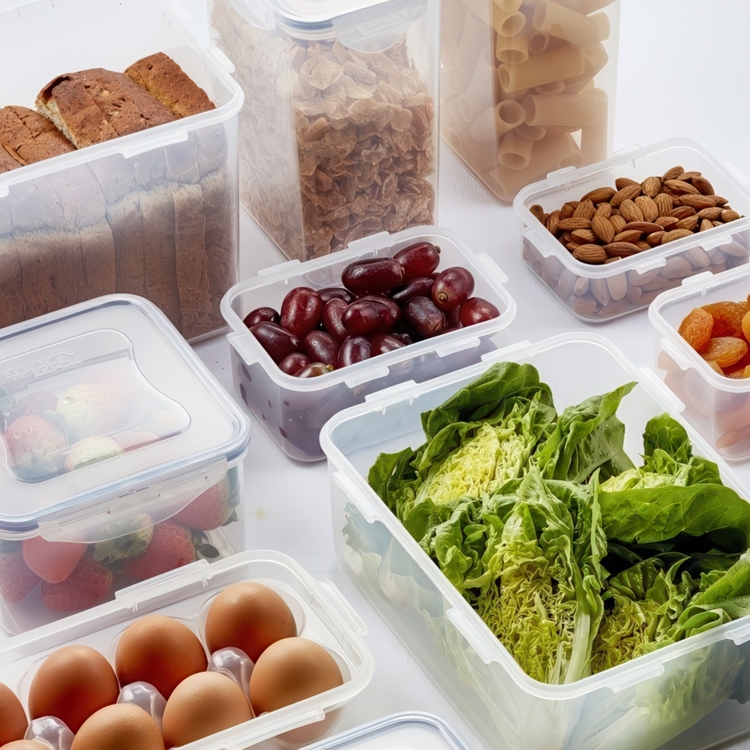 Food Box, 1,1 L, LOCK & LOCK, 18 x 13 x H 9 cm, Clear / Blue