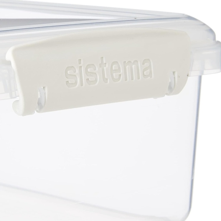 Lunch box, 450 ml, KLIP-IT SANDWICH, 15 x 15 x H 5 cm, Clear / White