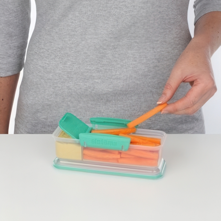 Lunch box with compartment, 410 ml, SNACK ATTACK TO GO, 19 x 8 x H 6 cm, Mint Teal