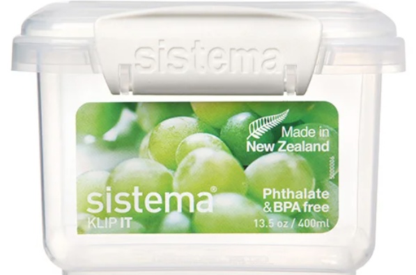 Lunch box, small, 400 ML, SISTEMA KLIP-IT, Transparent / White