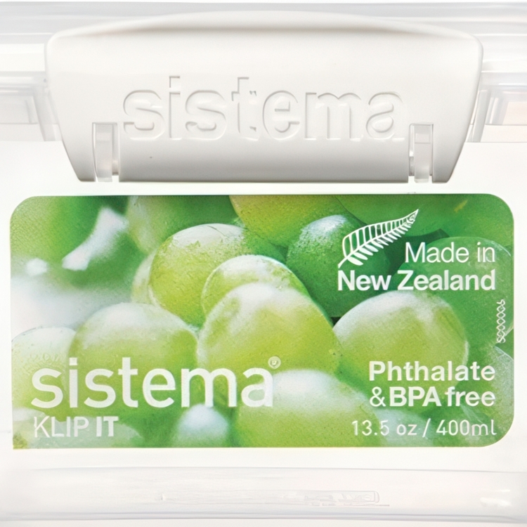 Lunch box, small, 400 ML, SISTEMA KLIP-IT, Transparent / White
