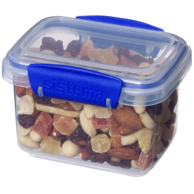 Lunch box, small, 400 ML, SISTEMA KLIP-IT, Transparent / Blue