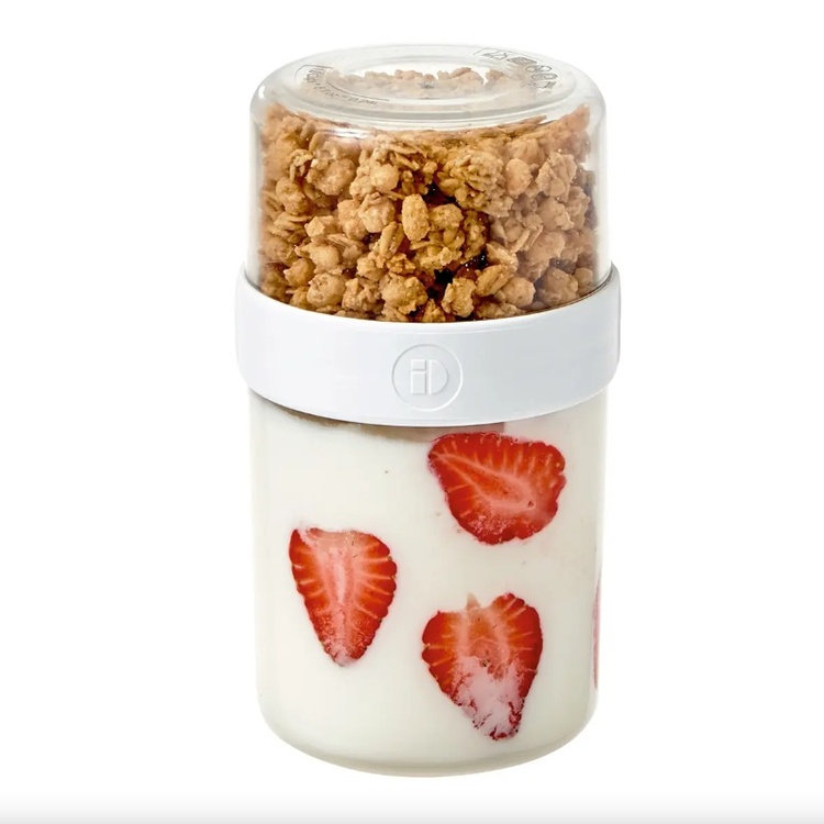 Container, iD FRESH STACK N' SNACK MEDIUM, Ø 9,5 x H 16 cm, Clear / White