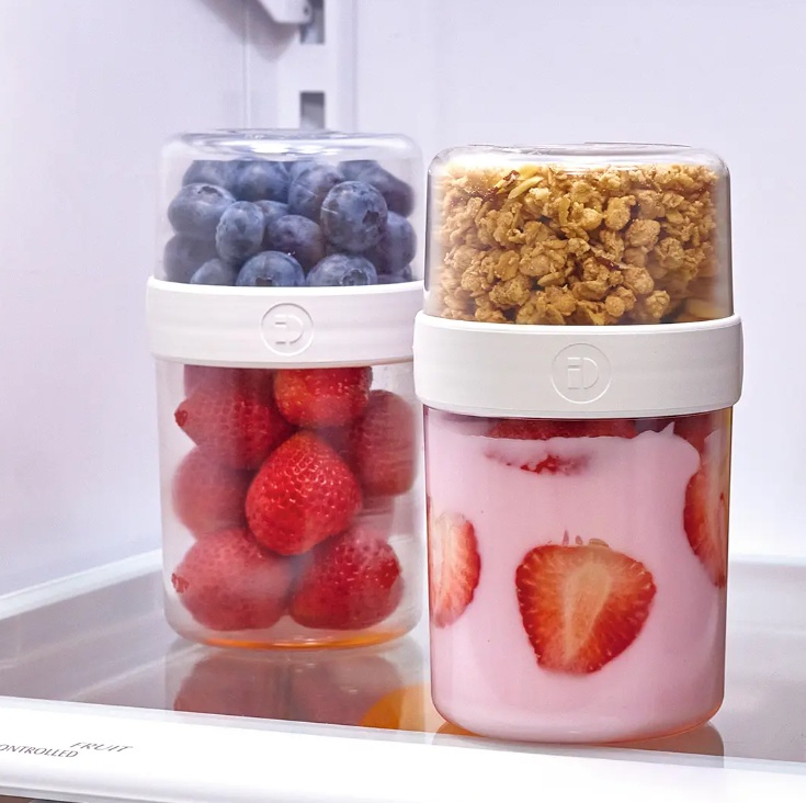 Container, iD FRESH STACK N' SNACK MEDIUM, Ø 9,5 x H 16 cm, Clear / White