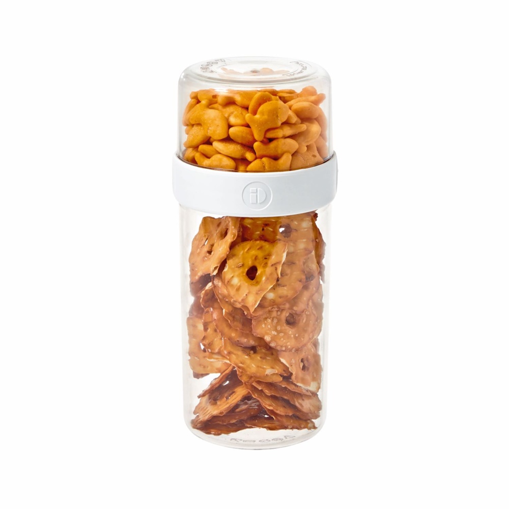 Container, iD FRESH STACK N' SNACK LARGE, Ø 9,5 x H 21cm, Clear / White