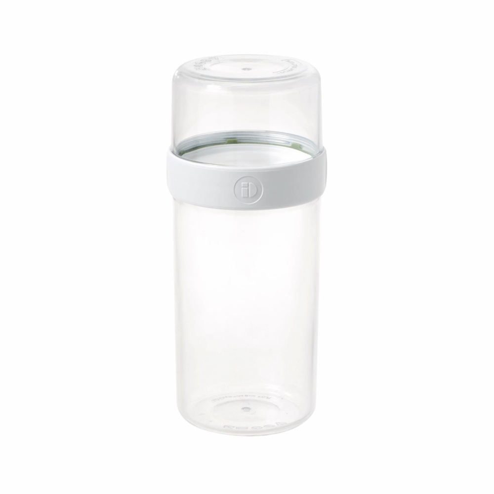 Container, iD FRESH STACK N' SNACK LARGE, Ø 9,5 x H 21cm, Clear / White