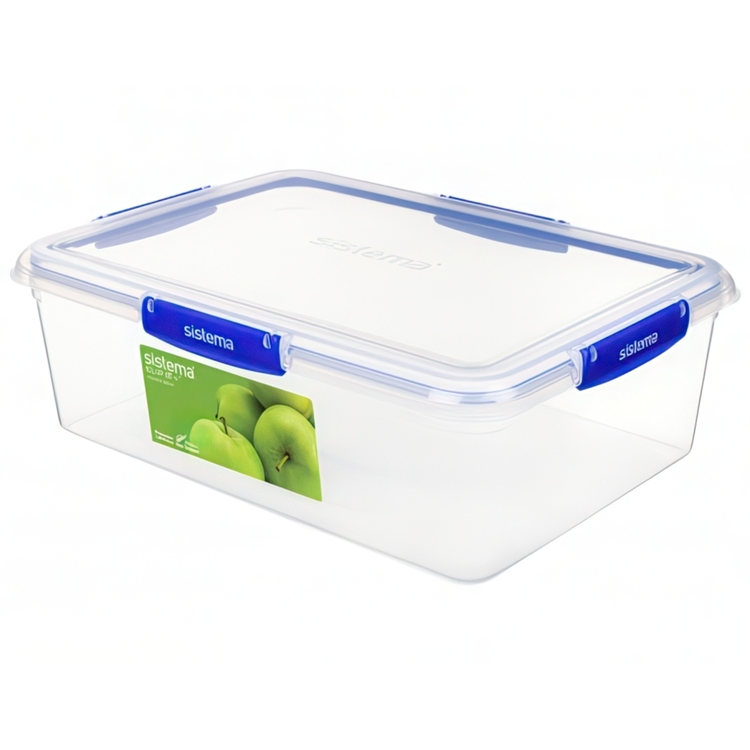 Container, XXL , 7,5 L, KLIP IT PLUS RECTANGLE, 35,7 x 26 x H 11,7 cm, Clear / Blue