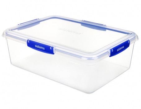 Container, XXL , 7,5 L, KLIP IT PLUS RECTANGLE, 35,7 x 26 x H 11,7 cm, Clear / Blue