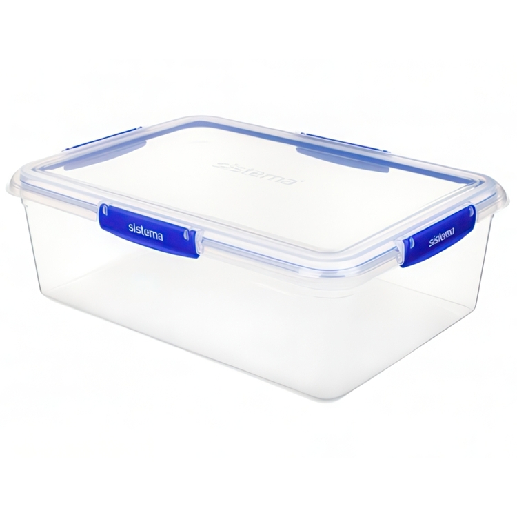 Container, XXL , 7,5 L, KLIP IT PLUS RECTANGLE, 35,7 x 26 x H 11,7 cm, Clear / Blue
