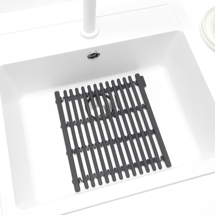 Sink Mat, Silicone, BRABANTIA , 30 x 30 - 45 cm, Dark grey