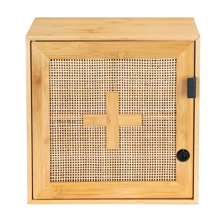 Medicine cabinet in Bamboo, Lockable, ALLEGRE, 30 x 19,5 x H 30 cm, Nature